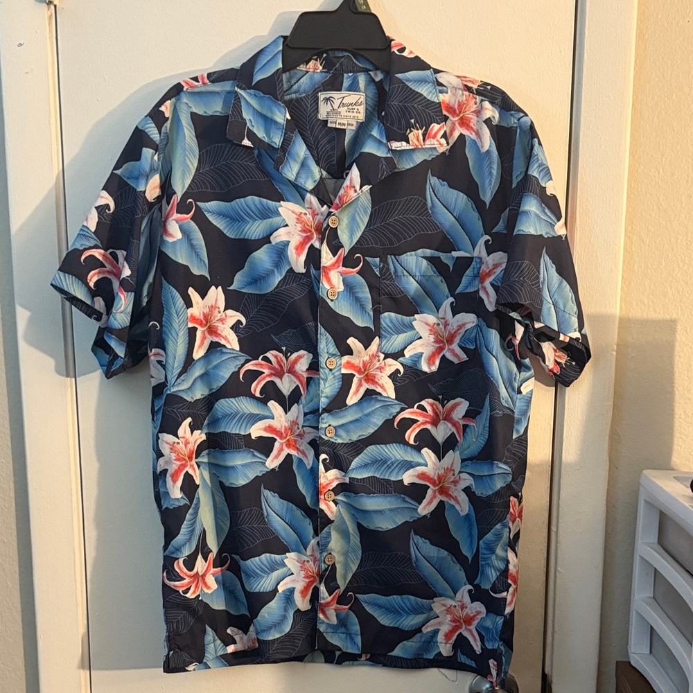 Navy Floral Men's Casual Shirt